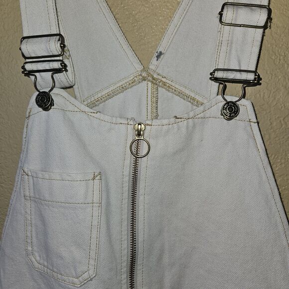 Free People Sunkissed Denim Short Overalls Size 6 Womens Jean Overall Zip Up S - Picture 5 of 9